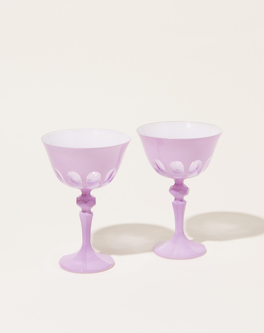 Home Sir Madam | Rialto Glass Coupe Set In Lupine