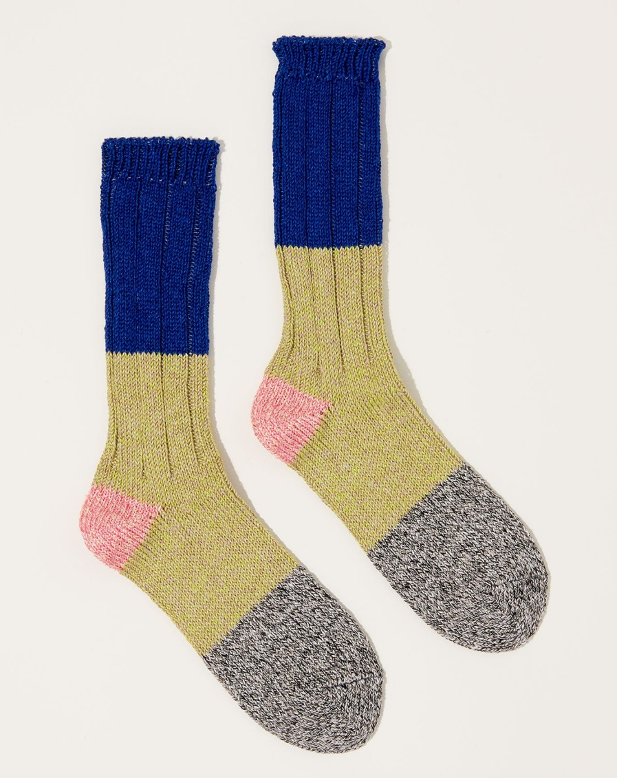 Accessories Kapital | 56 Yarns Linen Grandrelle Socks In Blue