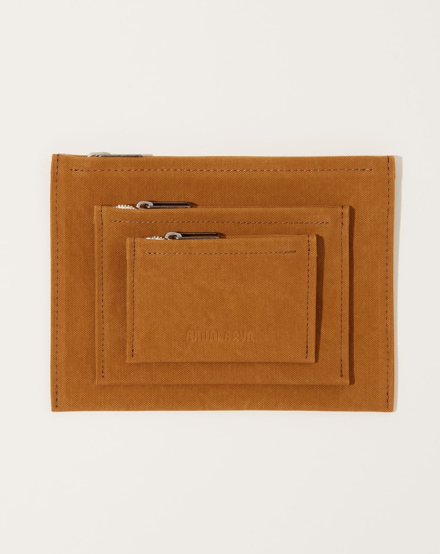 Accessories Amiacalva | Washed Canvas Pouch In Mustard