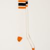 Accessories Kapital | Heel Smilie Embroidered Skaters Knee-High Socks In White & Orange