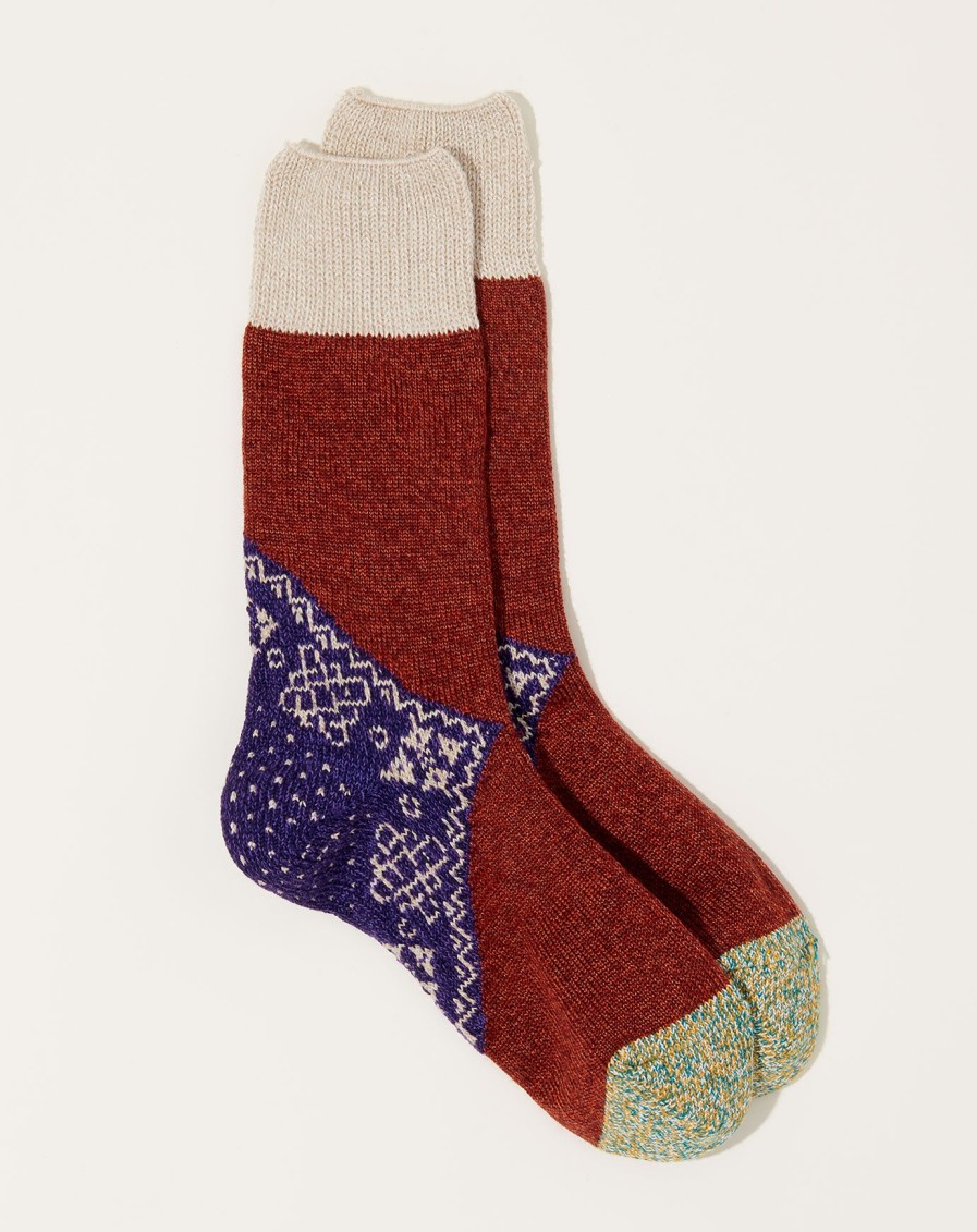 Accessories Kapital | 96 Yarns Wool Heel Bandana Socks In Purple