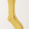 Accessories Nishiguchi Kutsushita | Hemp Cotton Ribbed Socks In Vintage Yellow