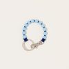 Accessories Ina Seifart | Perlen Short Keyholder In Pastel Blue On Dark Blue