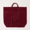 Accessories Amiacalva | Washed Canvas 6 Pocket Tall Tote In Burgundy