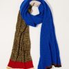 Accessories Exquisite J | Melange Big Stripe Scarf In Bright Blue