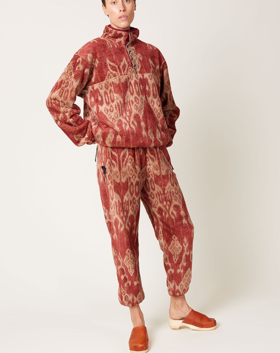 Apparel Kapital | Java Kasuri Fleece Easy Pants In Red