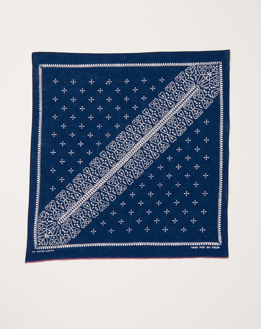 Accessories Kapital | Dragon Fly Bandana In Navy