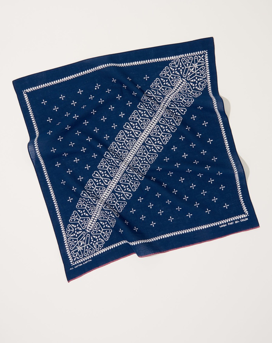 Accessories Kapital | Dragon Fly Bandana In Navy