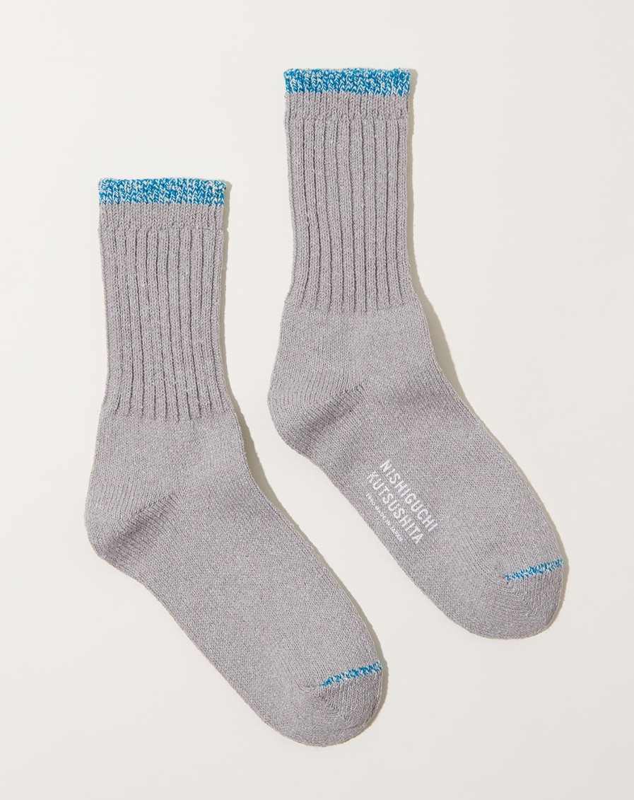 Accessories Nishiguchi Kutsushita | Silk Cotton Socks In Light Grey