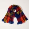 Accessories Mantas Ezcaray | Mohair Tartan Scarf In Navy