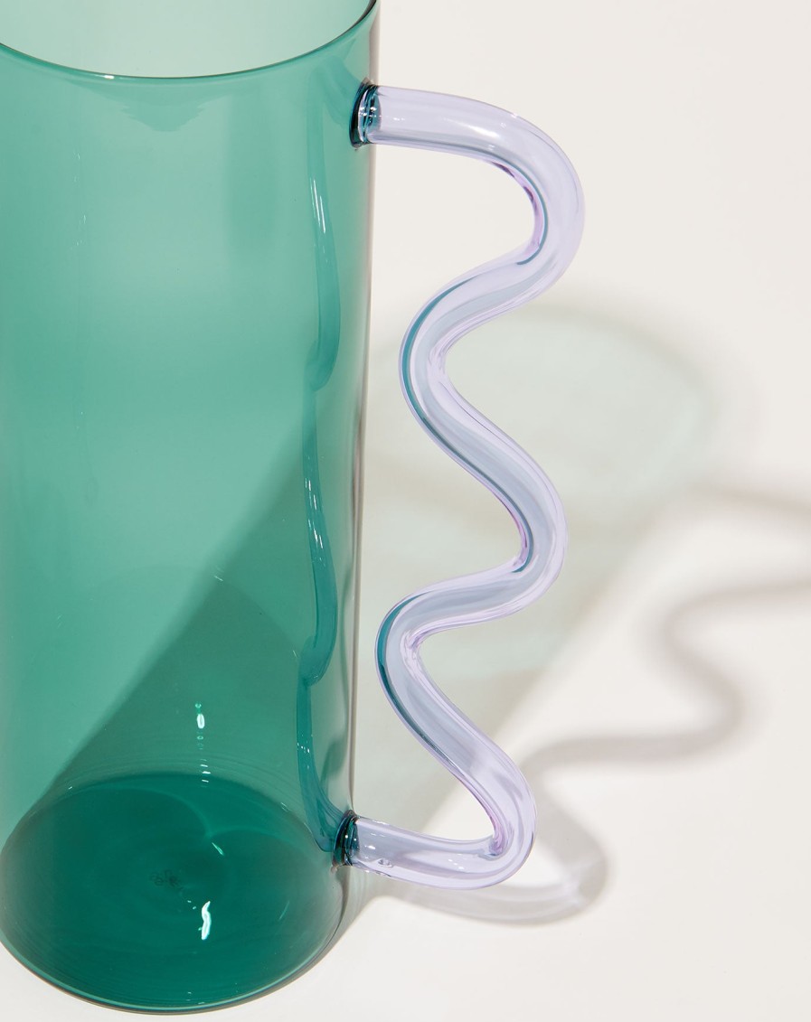 Home Sophie Lou Jacobsen | Wave Pitcher In Teal With Lilac