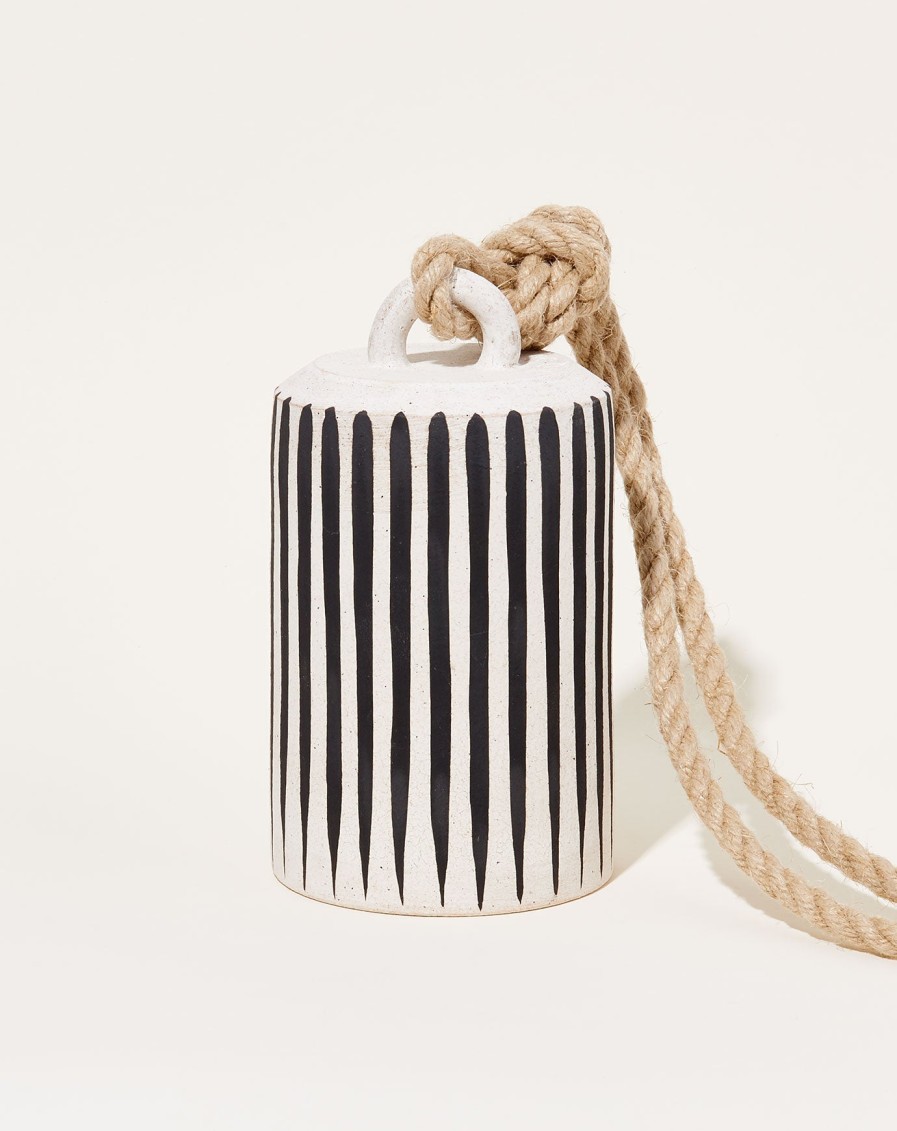 Home MQuan Studio | Tall Thrown Bell In Black Stripes