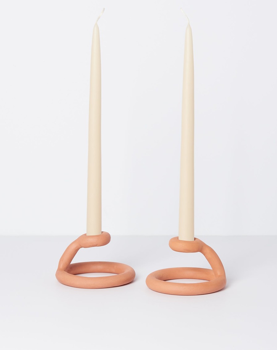 Home The Floral Society | Pair Of 12" Taper Candles In Parchment