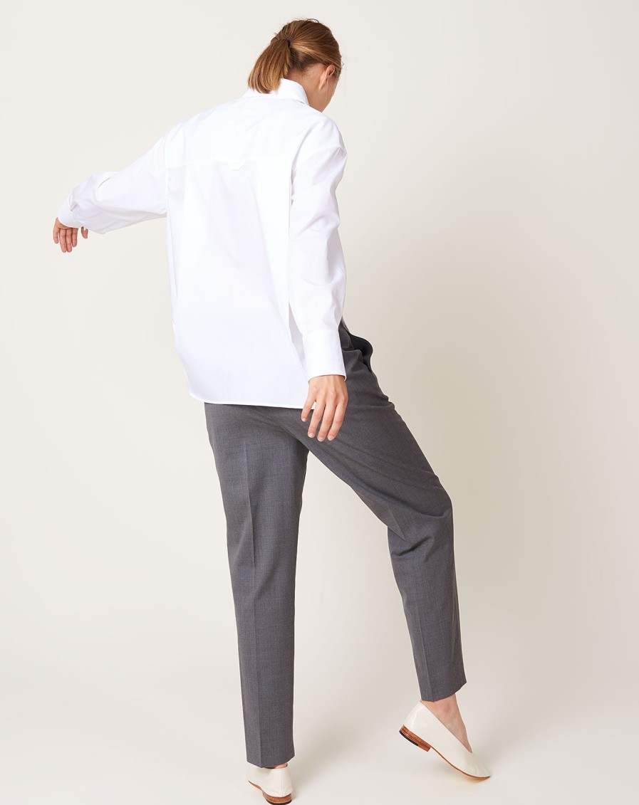 Apparel Maria McManus | Crop Cigarette Pant In Medium Heather Grey