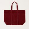 Accessories Amiacalva | Washed Canvas 6 Pocket Tote In Burgundy