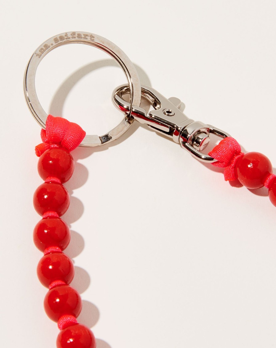 Accessories Ina Seifart | Perlen Long Keyholder In Red