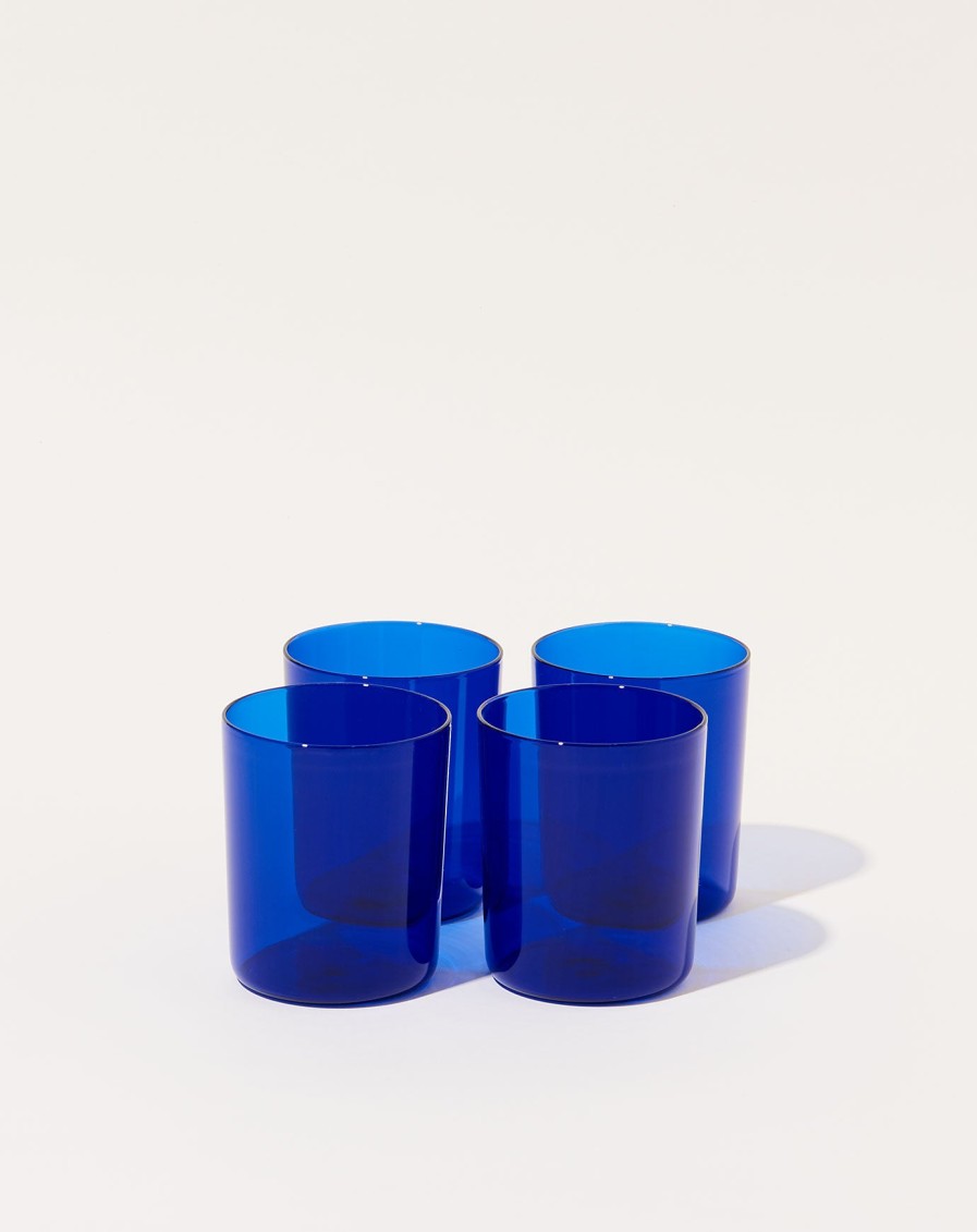 Home Maison Balzac | Set Of 4 Goblets In Indigo