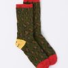 Accessories Kapital | Smilie Heel Leopard Socks In Green