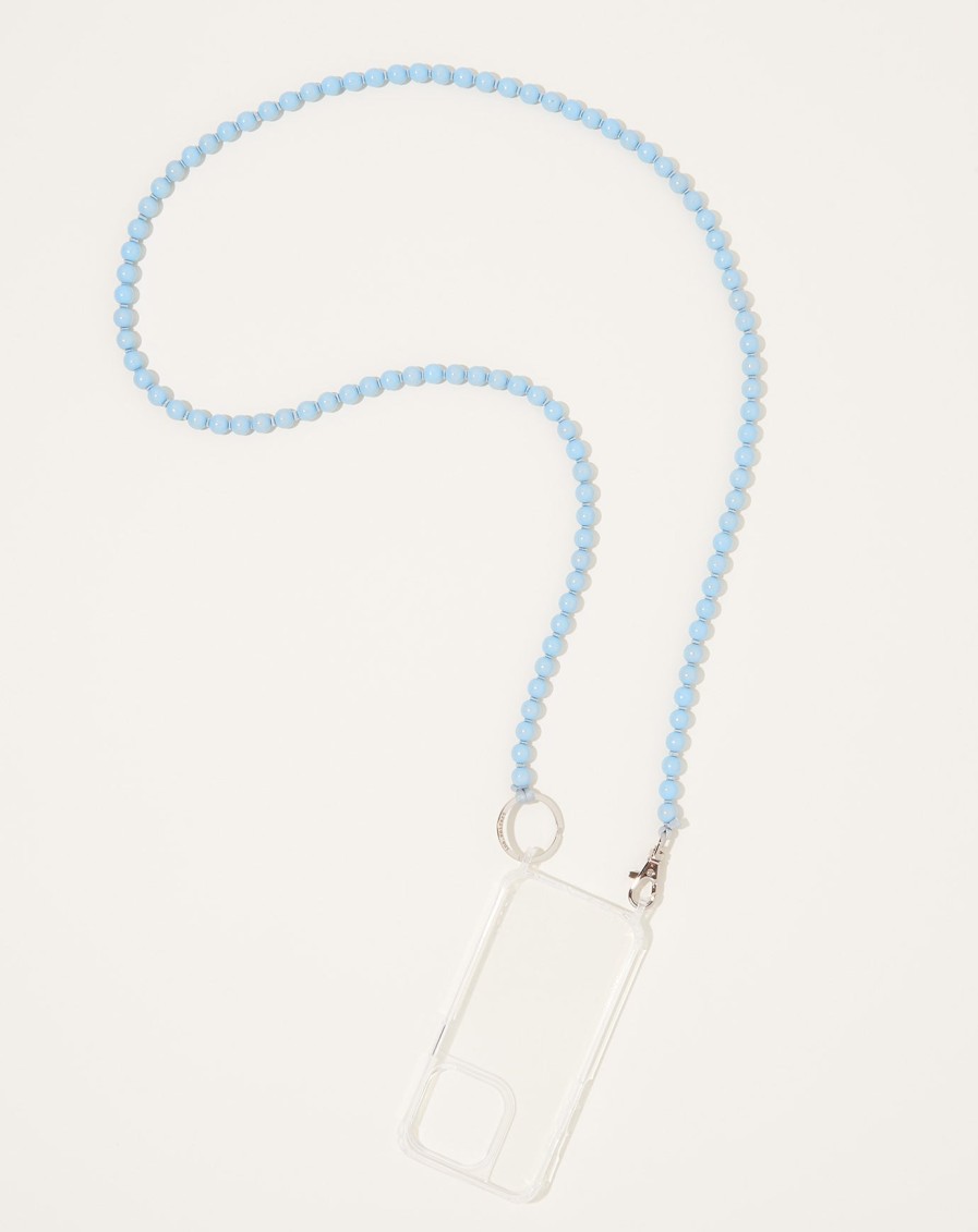 Accessories Ina Seifart | Handykette Iphone Necklace In Pastel Blue On Light Grey