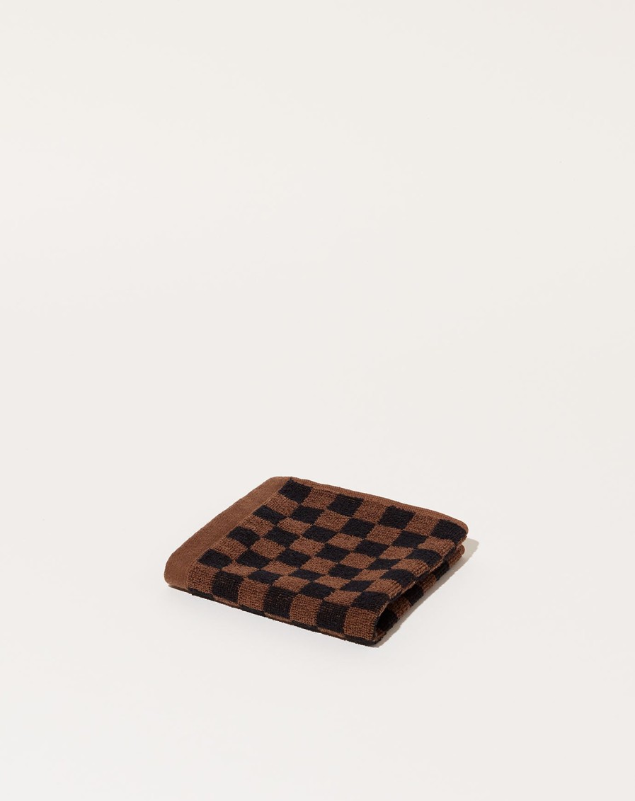 Home Baina | Quill Face Cloth In Tabac Noir