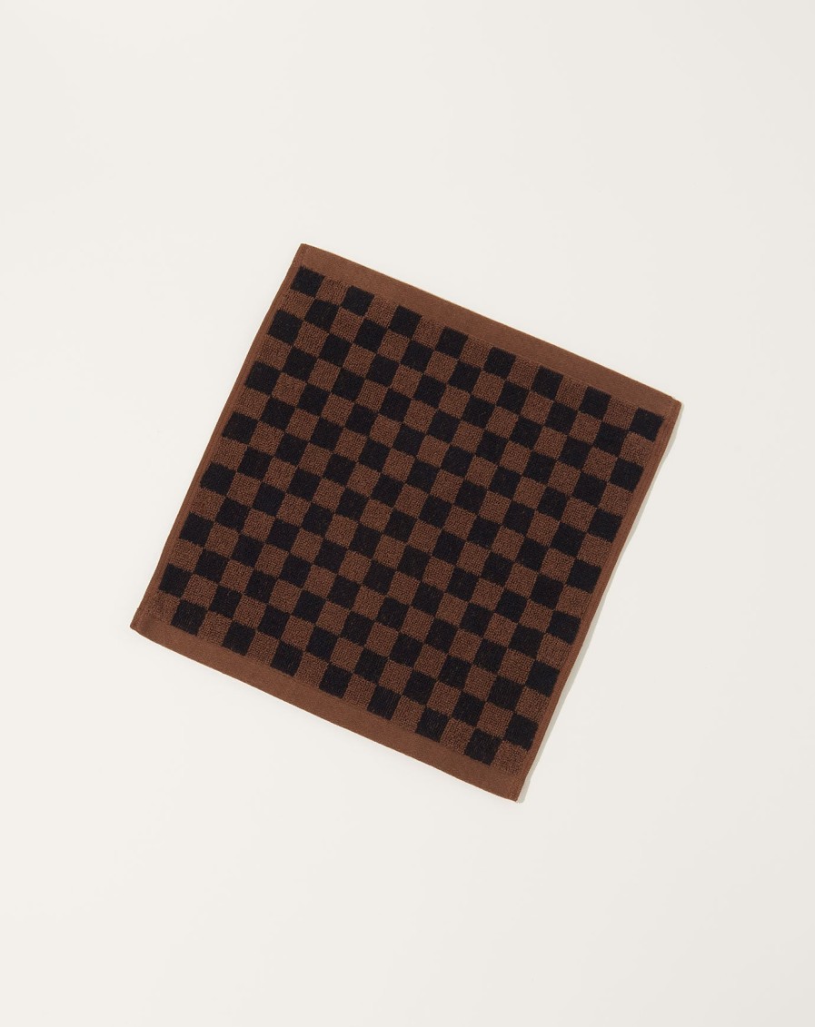 Home Baina | Quill Face Cloth In Tabac Noir