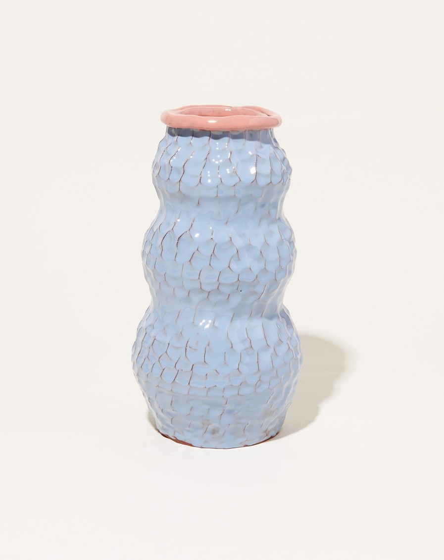 Home Sean Gerstley | Snowman Vase In Denim And Coral