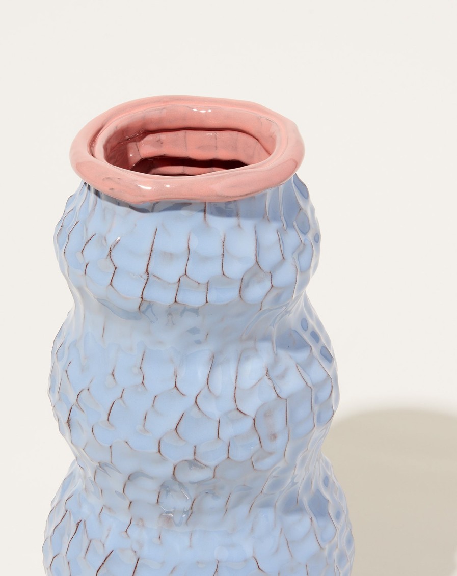 Home Sean Gerstley | Snowman Vase In Denim And Coral