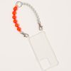 Accessories Ina Seifart | Handykette Short Iphone Holder In Grey And Neon Orange