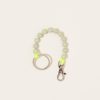 Accessories Ina Seifart | Perlen Short Keyholder In Light Grey On Neon Yellow