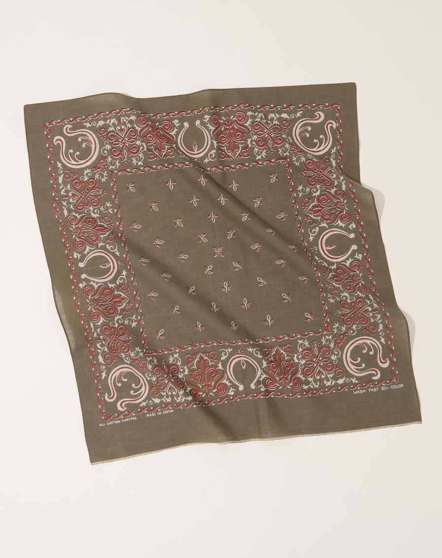 Accessories Kapital | Antler Naja Bandana In Khaki