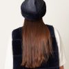 Accessories Cawley | Sheepskin Seam Leather Hat In Navy