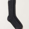 Accessories Nishiguchi Kutsushita | Cashmere Ribbed Socks In Charcoal