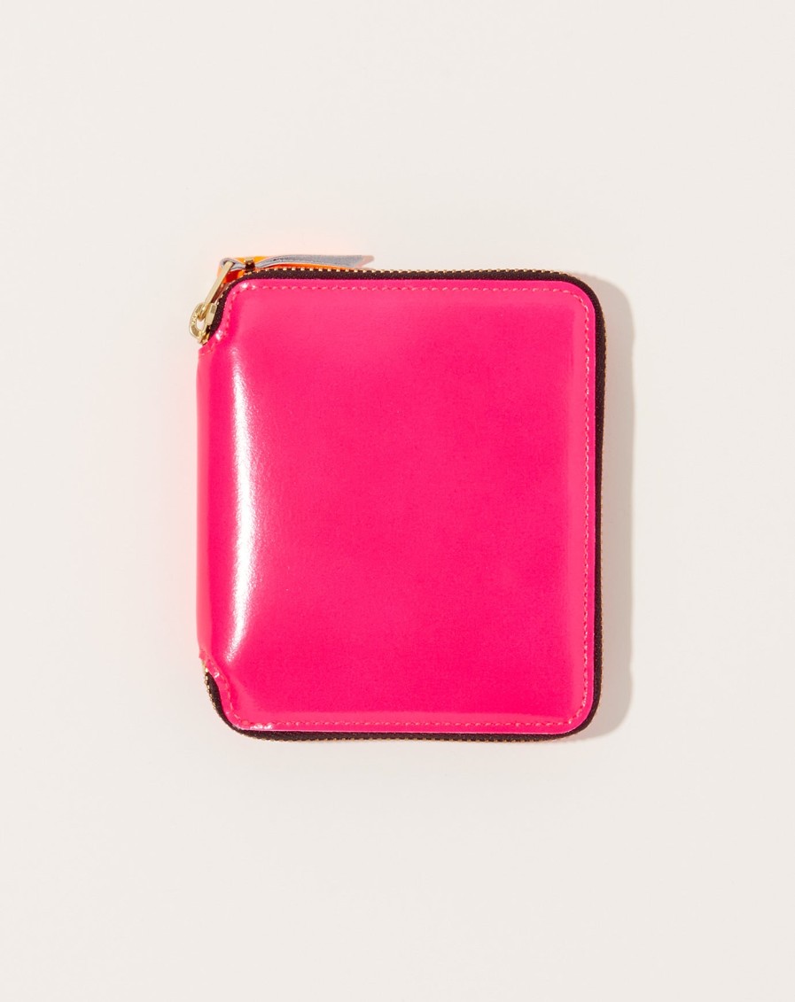 Accessories Comme des Garons | Super Fluo Full Zip Wallet In Pink