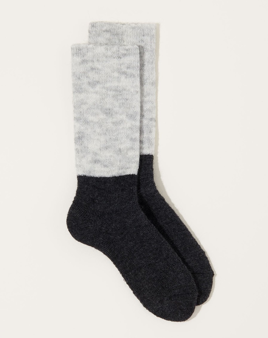 Accessories Nishiguchi Kutsushita | Mohair Wool Pile Socks In Light Grey