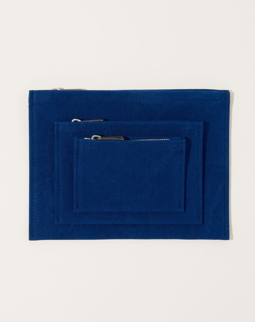 Accessories Amiacalva | Washed Canvas Pouch In Blue