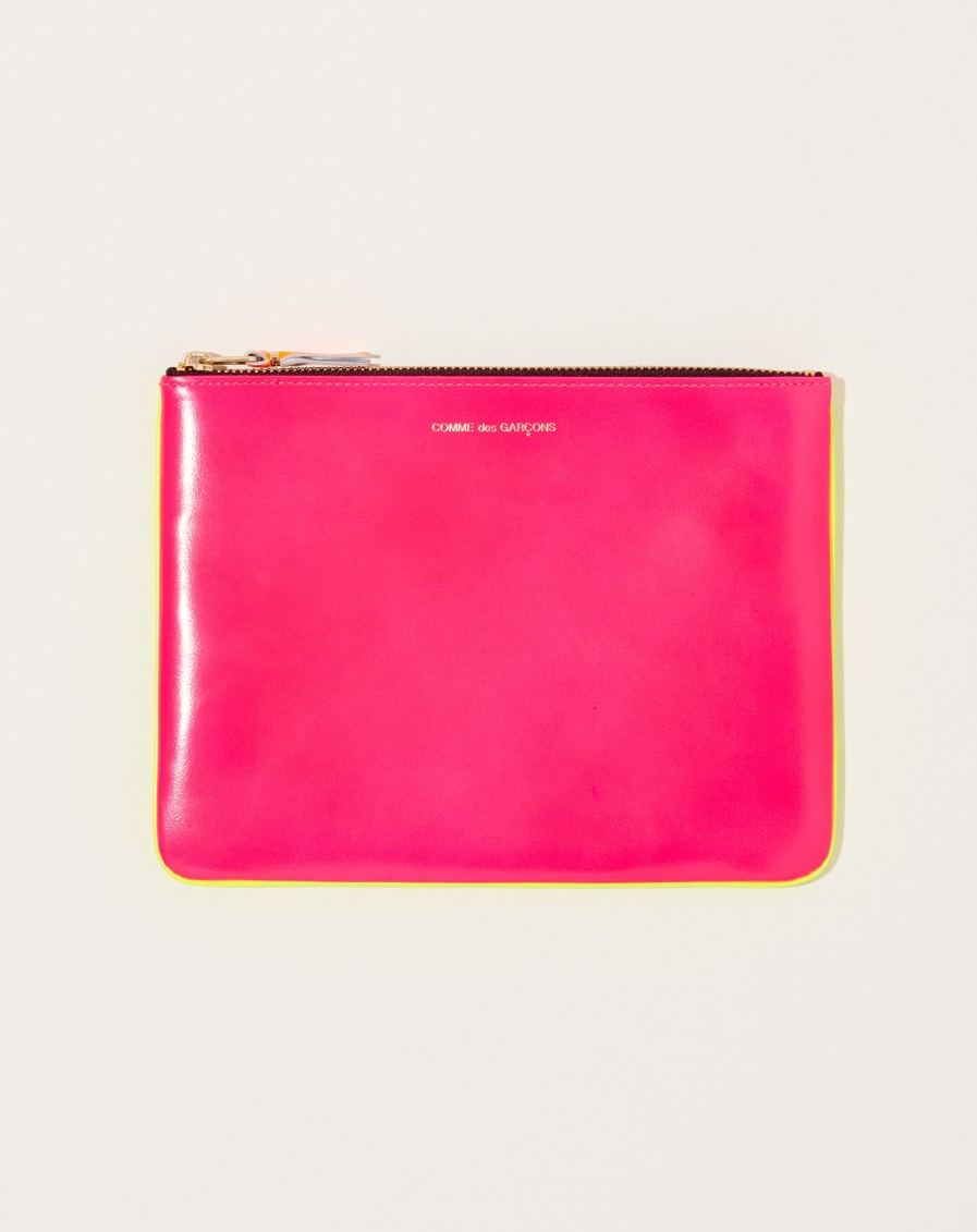 Accessories Comme des Garons | Super Fluo Wallet Pouch In Pink And Yellow