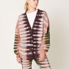 Apparel Raquel Allegra | Cardigan In Vertical Landscape Tie Dye