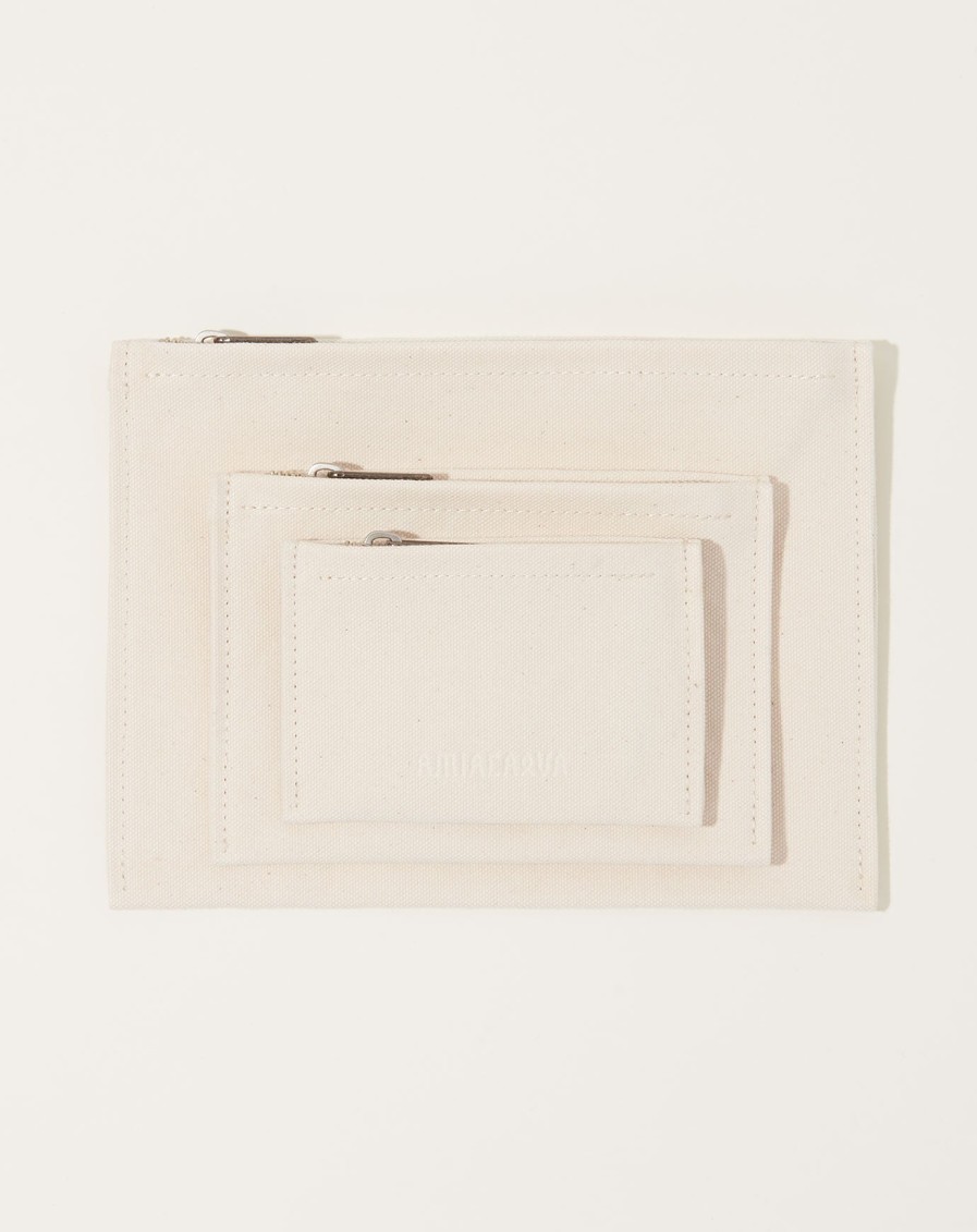 Accessories Amiacalva | Washed Canvas Pouch In White