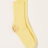 Accessories Kapital | 56 Yarns 3X1 Rib Rainbowy Happy Heel Socks In Yellow