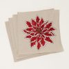 Home Coral Tusk | Poinsettia Dinner Napkin