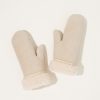 Accessories Cawley | Sheepskin Suede Mittens In Chalk