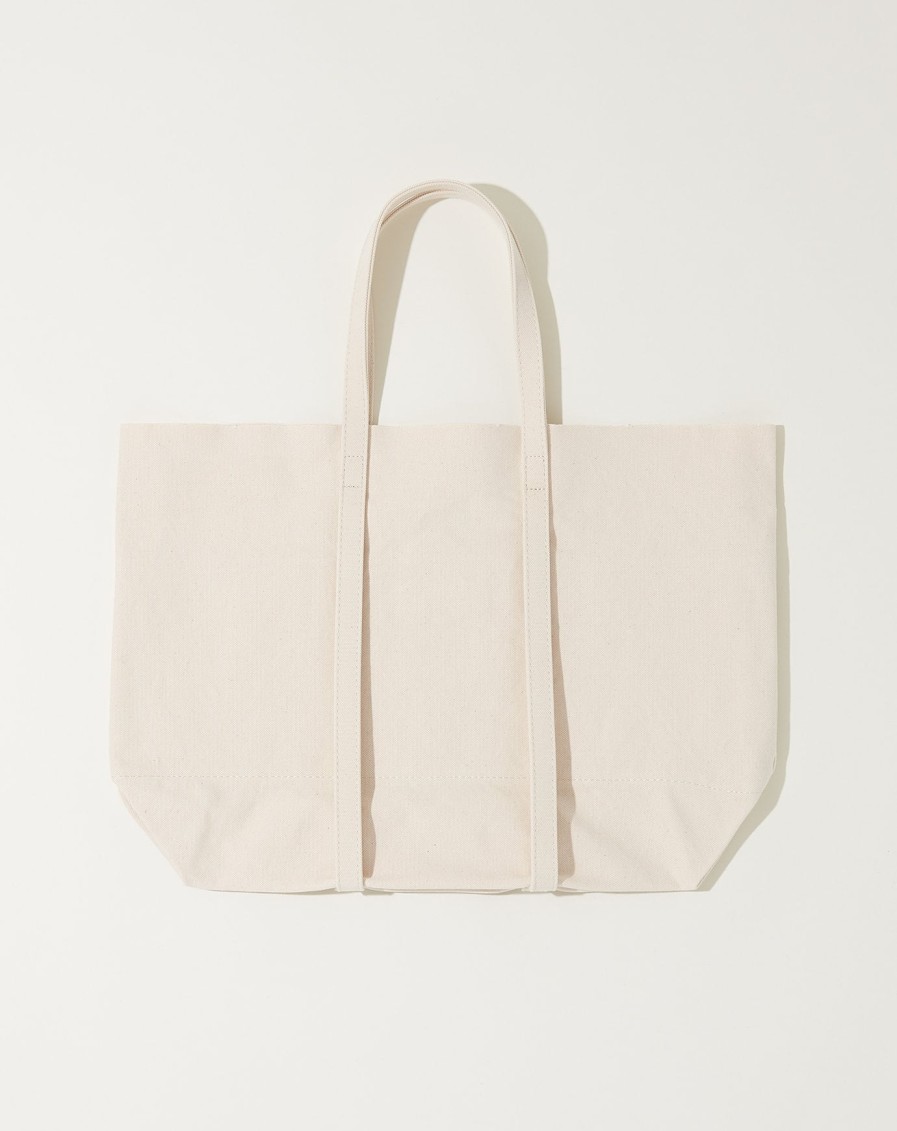 Accessories Amiacalva | Washed Canvas 6 Pocket Tote In White