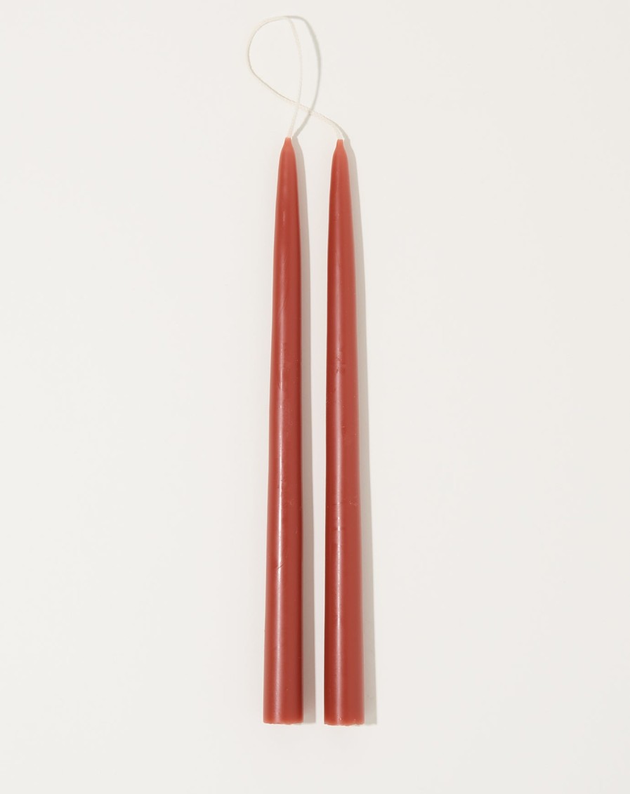 Home The Floral Society | Pair Of 12" Taper Candles In Clay