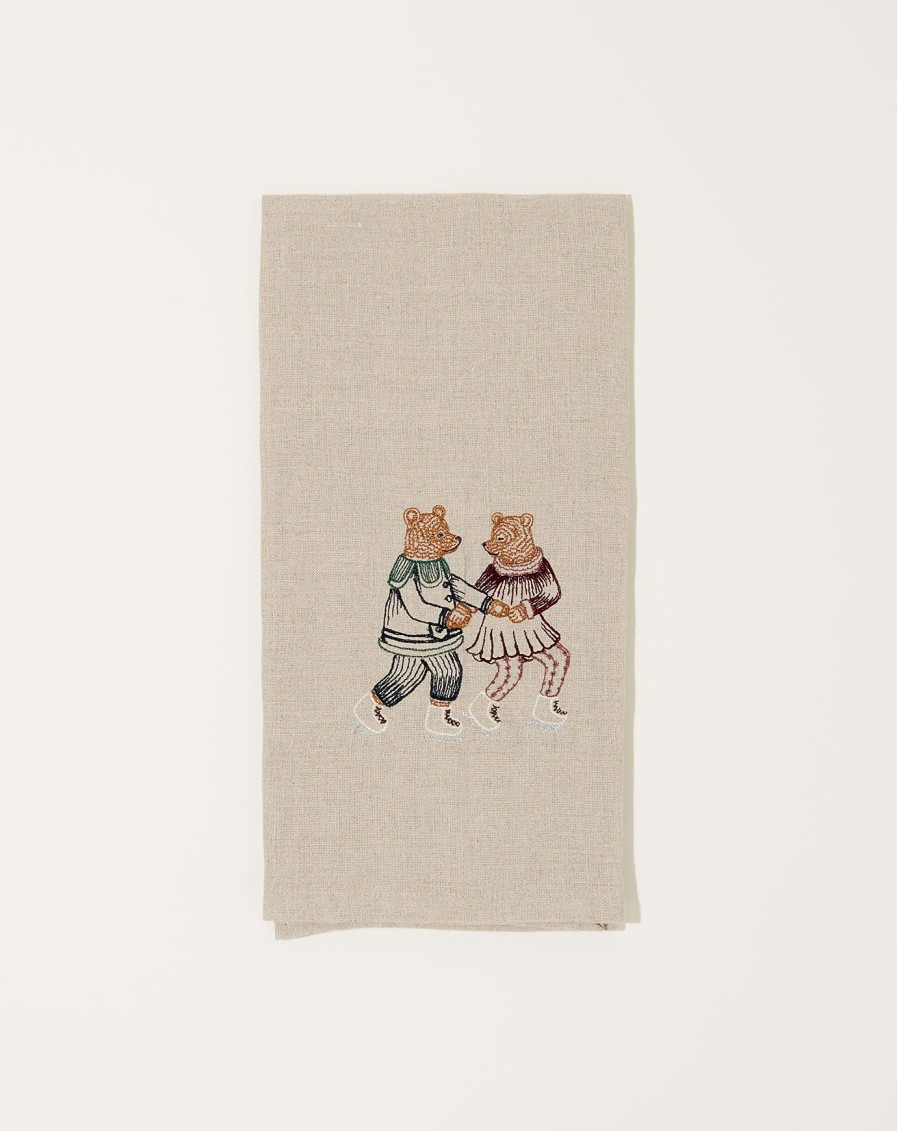 Home Coral Tusk | Ice Skater Bears Tea Towel