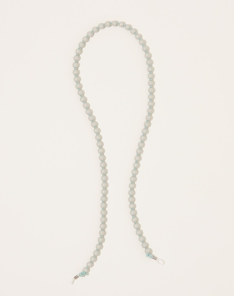 Accessories Ina Seifart | Brillenkette Eyeglass Chain In Light Grey On Salvia