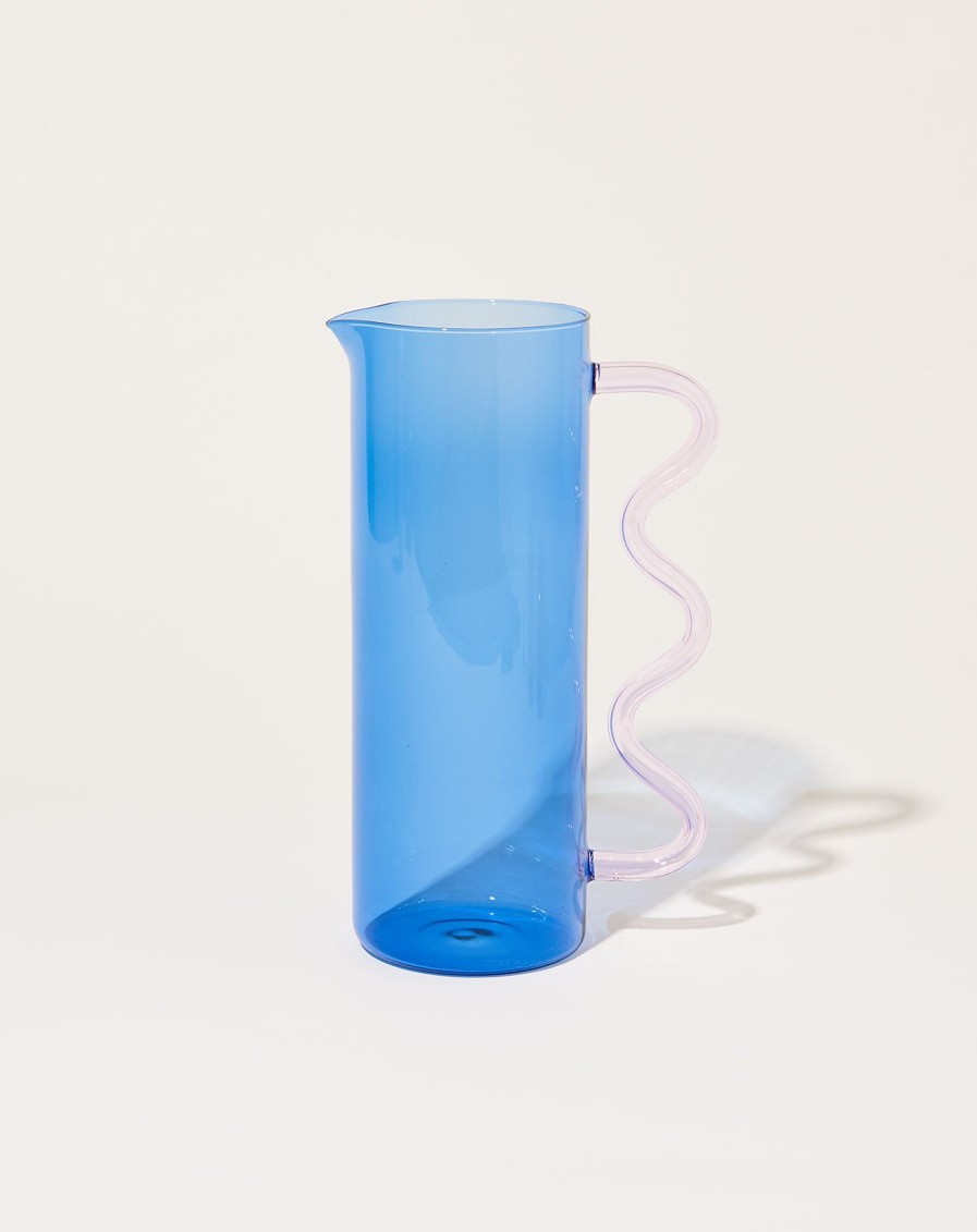 Home Sophie Lou Jacobsen | Wave Pitcher In Blue With Pink