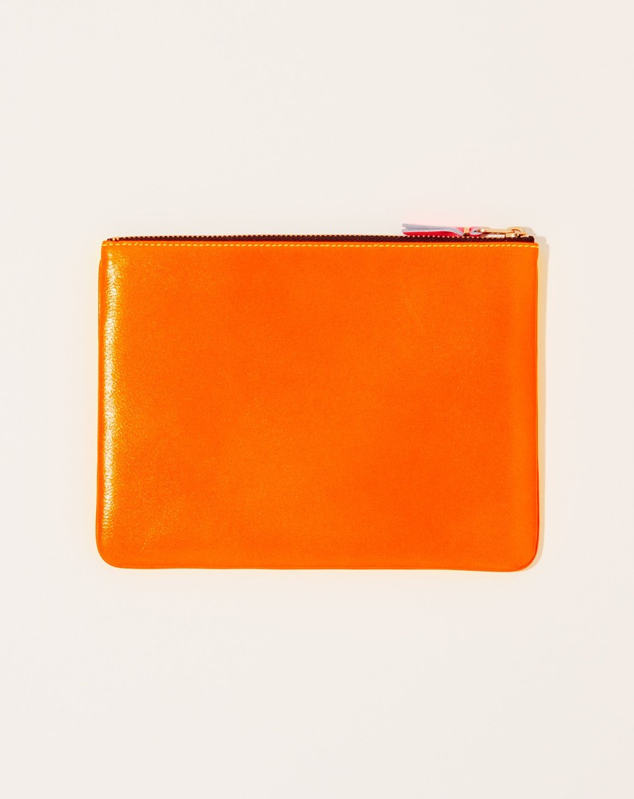 Accessories Comme des Garons | Super Fluo Wallet Zip Pouch In Yellow And Light Orange