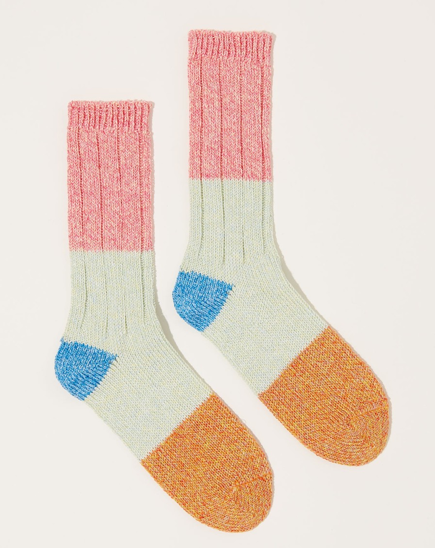 Accessories Kapital | 56 Yarns Linen Grandrelle Socks In Pink