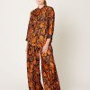 Apparel Raquel Allegra | Henley In Painted Abstract Forest Vibrations Print