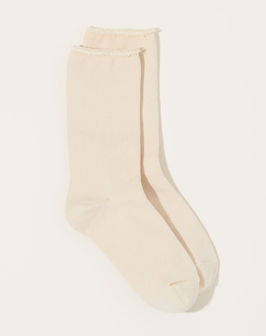 Accessories Nishiguchi Kutsushita | Silk Cotton Lounge Socks In Ivory